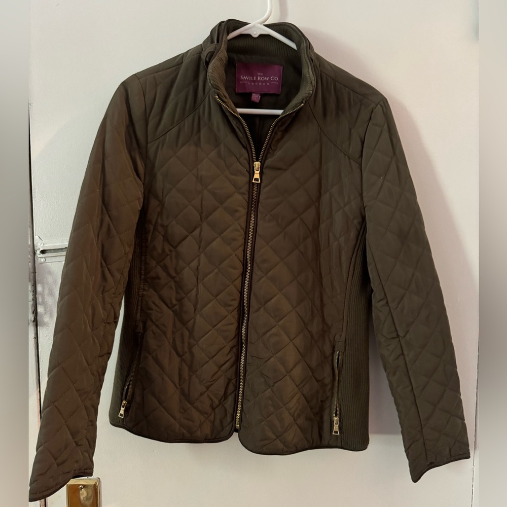 Quilted puffer in army green size SM